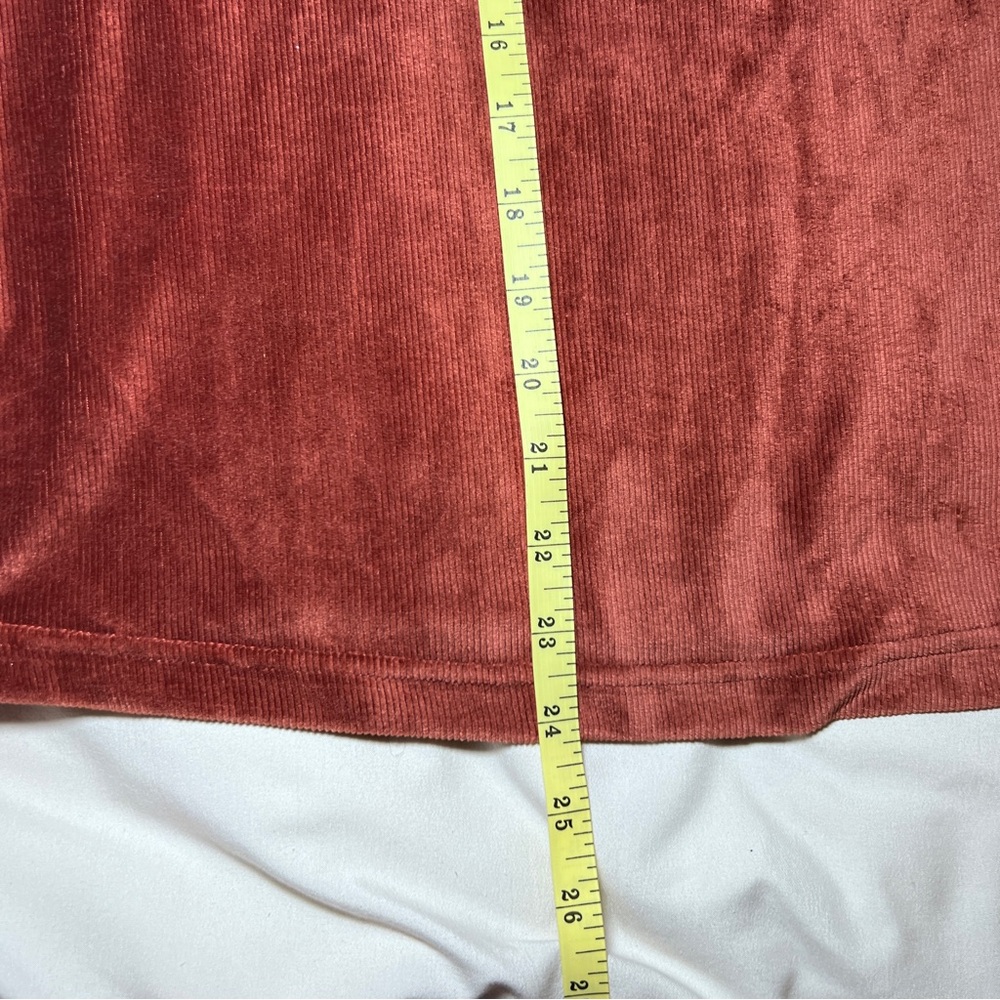 THML Velvet Blouse with Dramatic Ruffle Sleeves - Deep Rust Women’s‎  XS - Picture 8 of 11